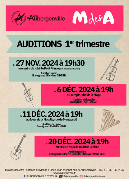 Auditions 1er trimestre