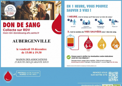 Don du sang décembre 2021