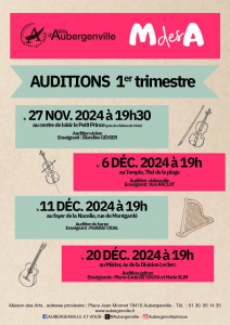 Auditions 1er trimestre