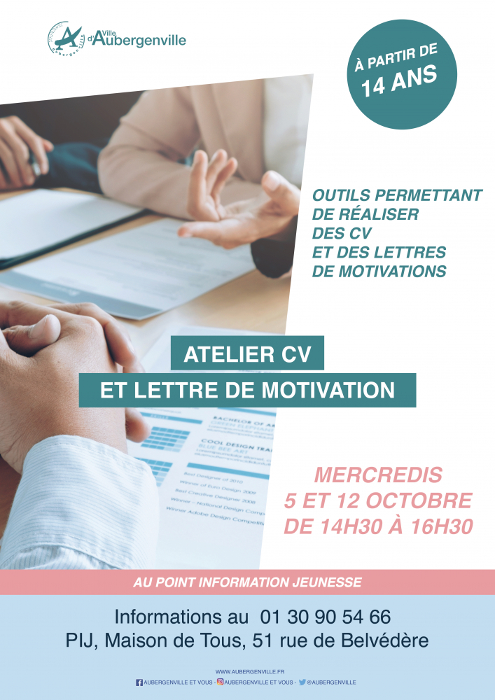 Atelier CV et lettre de motivation Aubergenville